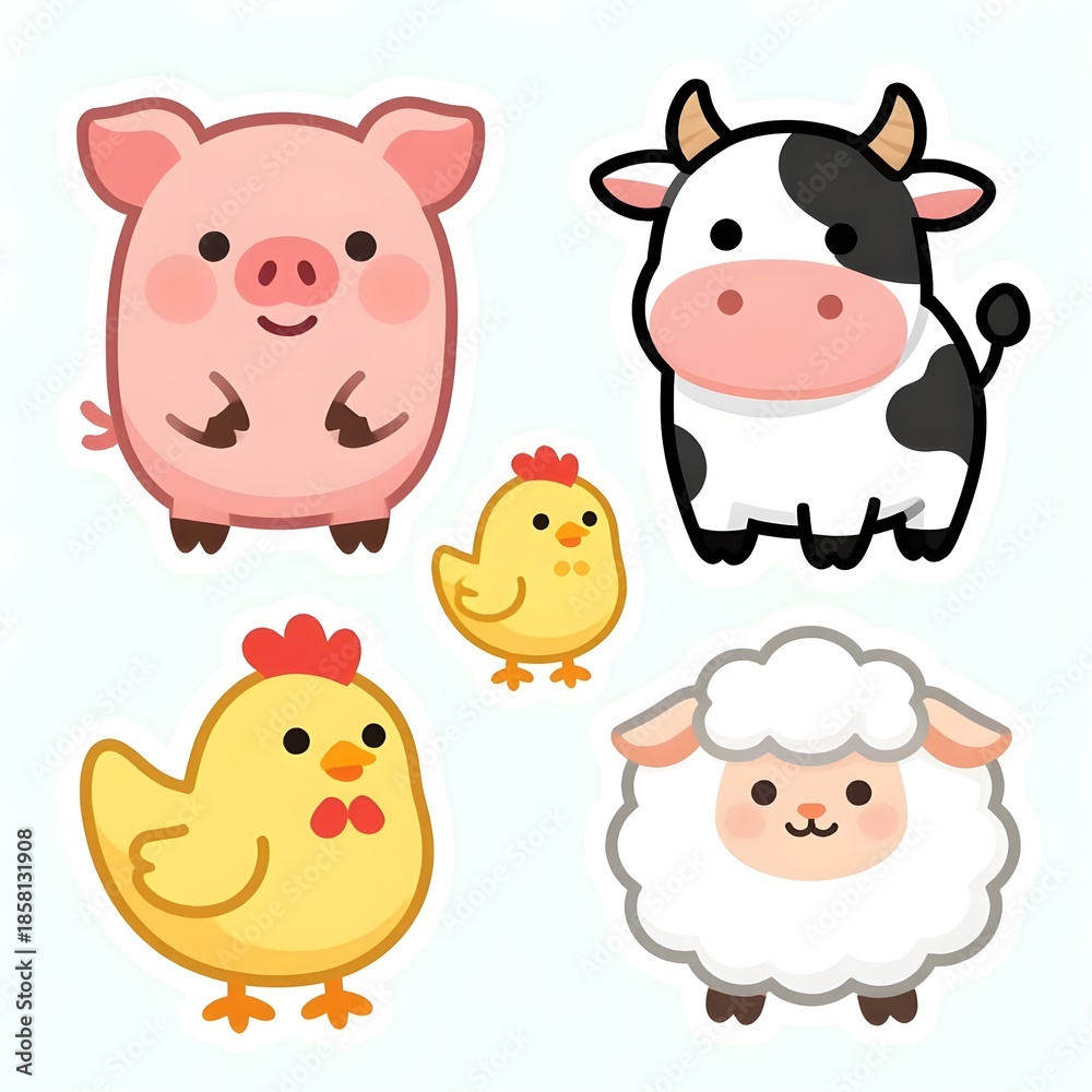 Obraz premium farm animals set