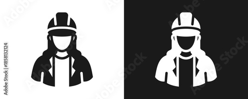 Architect Icon Set Glyph In White And Black Background