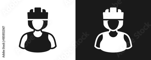 Boxer Icon Set Glyph In White And Black Background