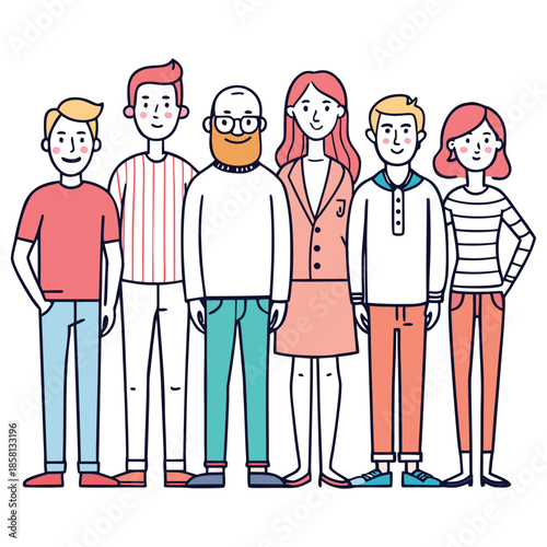 Hand Drawn People Line Doodle