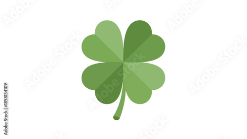 A simple, stylized illustration of a green four-leaf clover against a plain white background, symbolizing luck and good fortune.