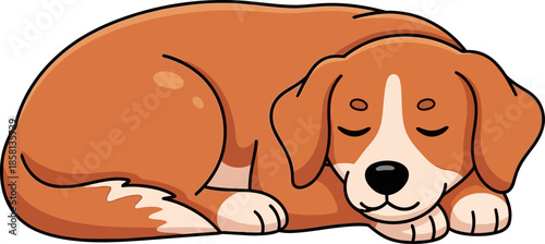Cute Cartoon Dog Sleeping Peacefully Adorable Puppy Illustration for Children s Books and Animal Themes