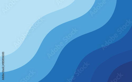 Abstract Wavy Gradient Background in Blue and Light Blue