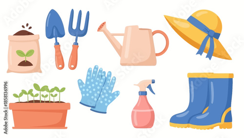 collection of essential gardening tools and equipment