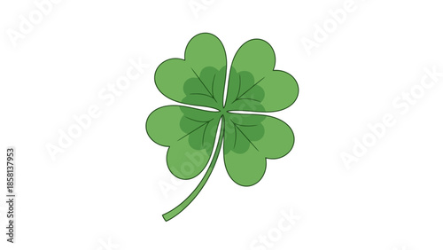 Illustration of a four-leaf clover, a symbol of good luck and St. Patrick's Day.