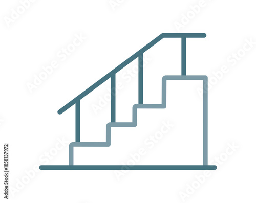 Stair icon. line icon style. icon related to furniture. furniture elements vector illustration.
