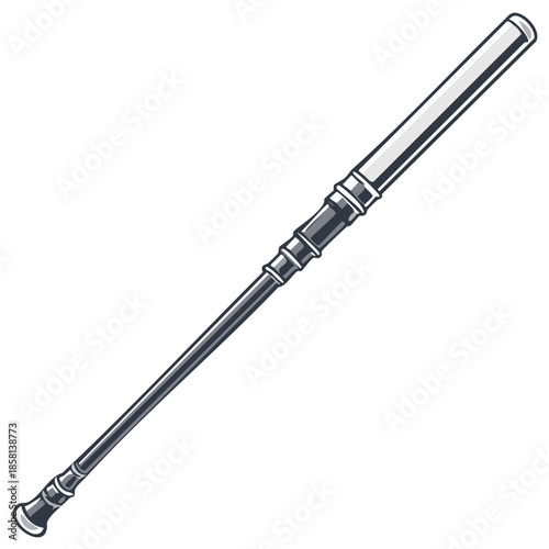 Vintage telescoping cigarette holder made of metal with ornate detailing and mouthpiece