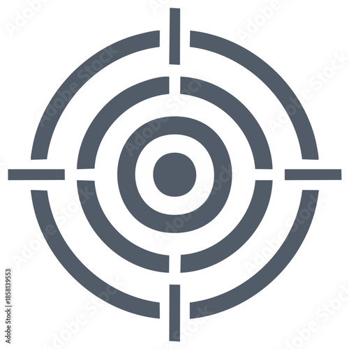 Abstract illustration of a gray target symbol for precision and accuracy