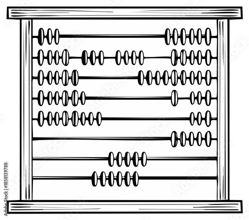 Traditional Wooden Abacus with Many Beads for Early Education and Calculation