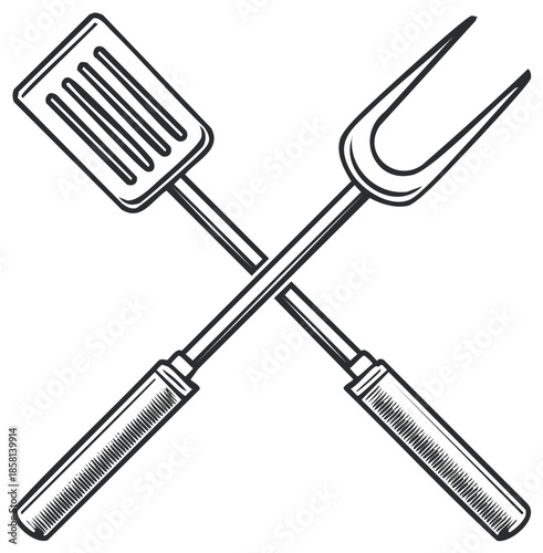 Crossed Grill Tools Silhouette