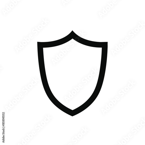 Black Shield Icon Protection Symbol Security Emblem.