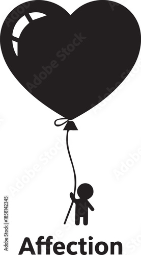 Child holding heart-shaped balloon