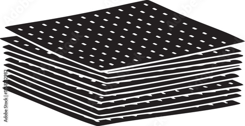 Stack of black panels with holes