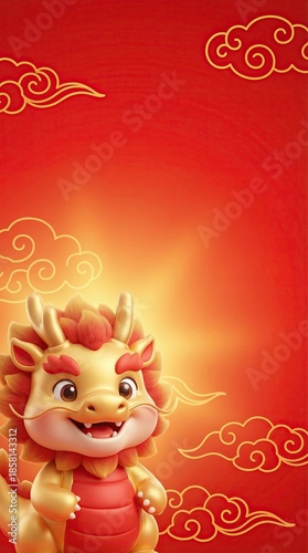 Cheerful Dragon for New Year Celebration