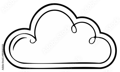 Stylized Cloud Outline Illustration: Simple Hand-Drawn Shape for Weather Icon and Graphic Element