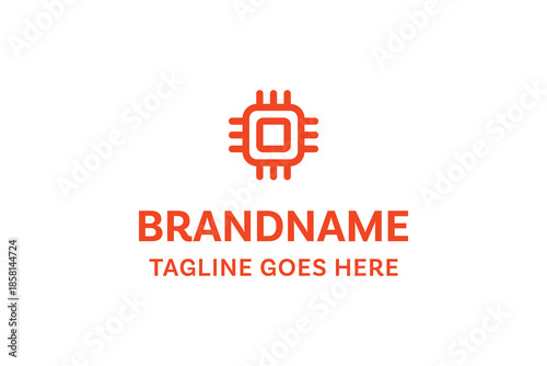 Letter O Chip Technology Logo, symbolizing innovation, precision, and digital intelligence