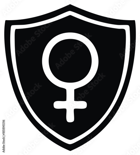 Woman symbol shield icon representation vector illustration