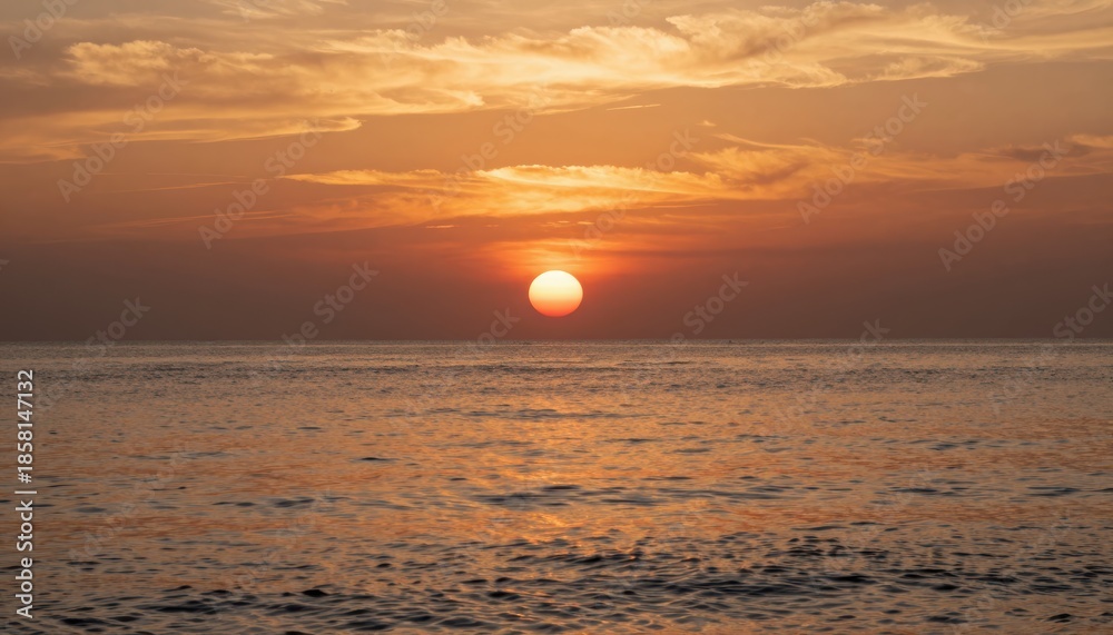 custom made wallpaper toronto digitalStunning Sunset Over Calm Ocean with Gentle Waves and Scenic Cloud Patterns at Dusk