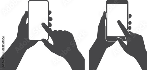 Smartphone Hand Gesture Silhouette Touch Mobile Icon