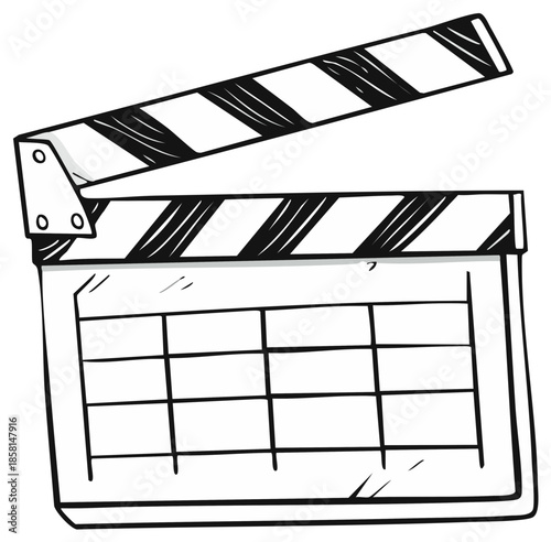 Cartoon Clapperboard Open Movie Production