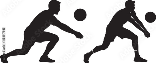 Volleyball Player Silhouette Jump Spike Sports Action