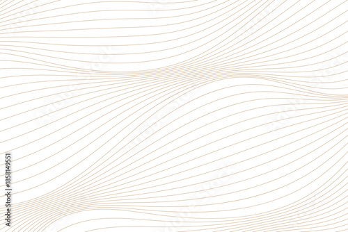 Abstract Golden Wave Pattern of Thin Curved Lines