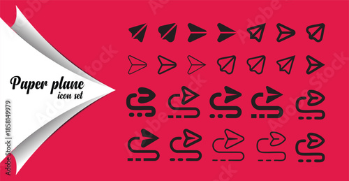 Paper Plane Icon Set for Messaging and Sending