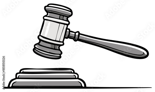 Justice Gavel and Sounding Block Graphic