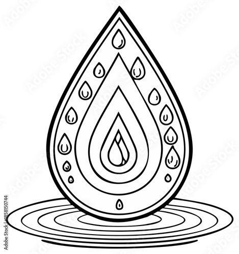Abstract illustration of a drop of water, representing purity and nature.