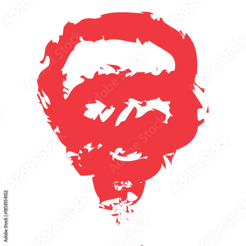 red colored design of a man cover his face