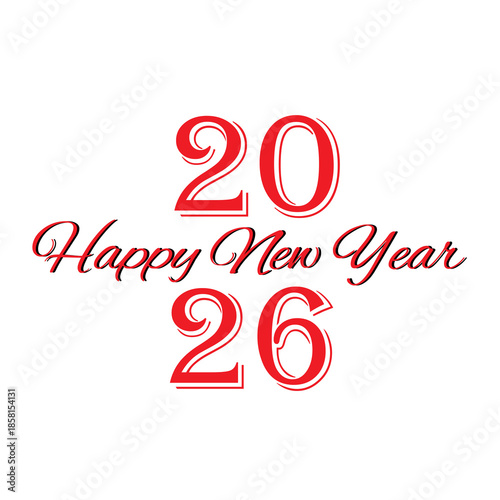 Happy New Year 2026 vector art