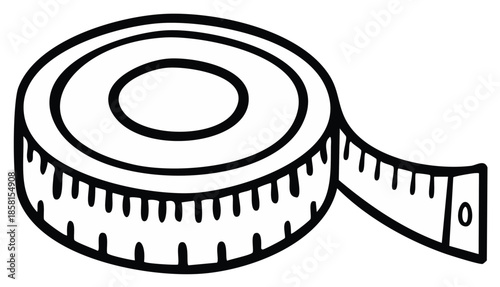 Illustration of a Tailor's Measuring Tape for Sewing and Craft Projects
