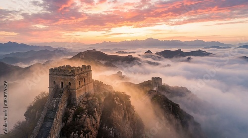 The magnificent scenery of the Great Wall of China