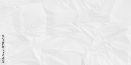 Crumple crushed white paper obsolete rumple craft design. wrinkle ripped creased crumple aged closeup recycled document grunge paper background.