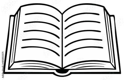 Open Book Illustration Representing Knowledge Learning and Education