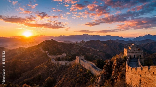 The magnificent scenery of the Great Wall of China