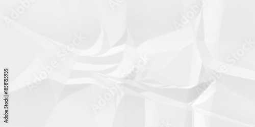 Crumple crushed white paper obsolete rumple craft design. wrinkle ripped creased crumple aged closeup recycled document grunge paper background.