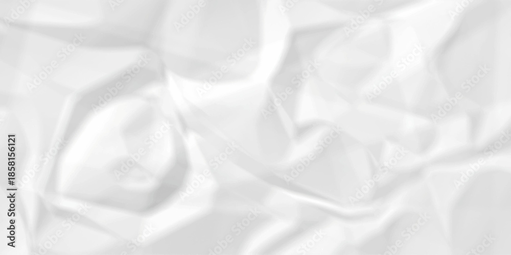 Obraz premium Crumple crushed white paper obsolete rumple craft design. wrinkle ripped creased crumple aged closeup recycled document grunge paper background.