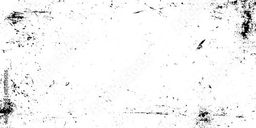 A stark minimalist image presenting a distressed textured white background with scattered black specks and imperfections