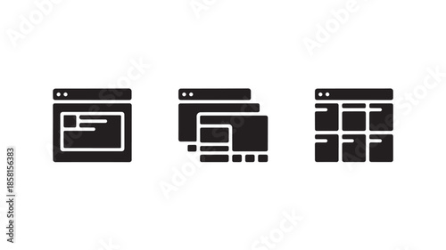 Web page layout icons for ui design, website interface and dashboard