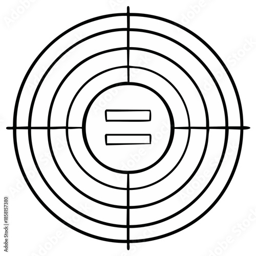 Target Sight Symbol with Equal Sign in Center