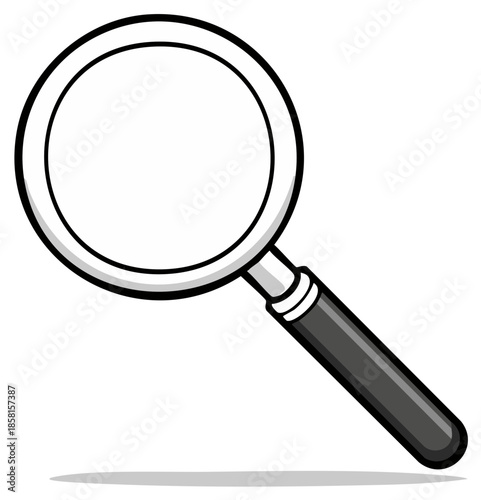 Stylized Magnifying Glass Tool for Close Examination and Discovery