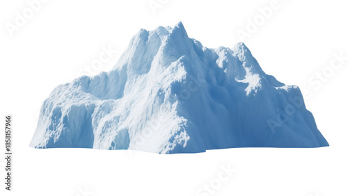 Foto Snowy mountain isolated PNG on transparent background, winter landscape with ice