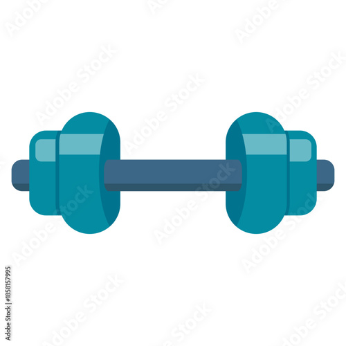 Blue Dumbbell Isolated on White Background