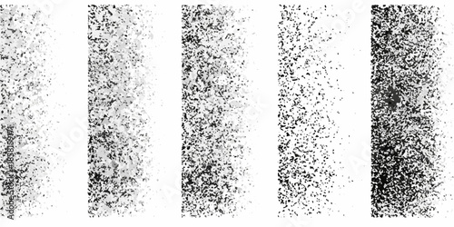 Five vertical stripes with a grainy textured and varying density appearance