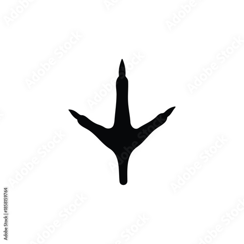 Turkey feet silhouette vector flat design on white background.