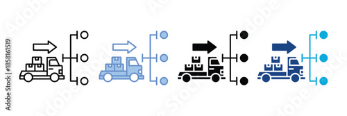 Distribution  Icon Set Multiple Style Collection