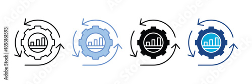 Efficiency   Icon Set Multiple Style Collection