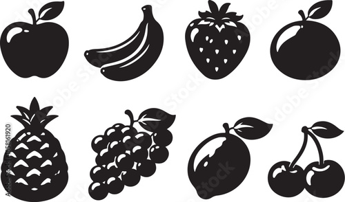 Summer Fruit Combo Advanced Silhouette Set eps