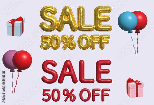 saleアイコンとイラスト